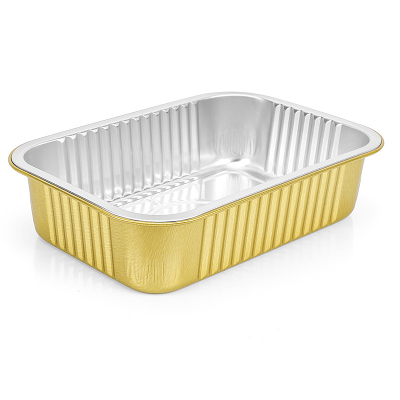 JY-GR161 Gold foil box, takeout box,disposable rectangular barbecue aluminum foil container(图5)