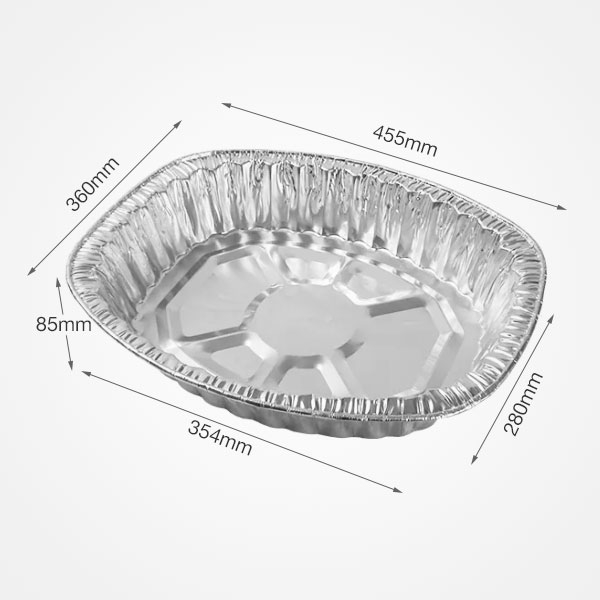 JY-T455  7585ml Extra Large Oval Shape Aluminum Foil Food Container Aluminum Foil Turkey Tray