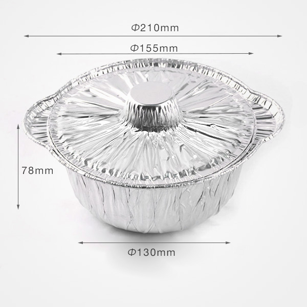 Circular Disposable aluminum foil pot,outdoor camping hot pot,picnic barbecue takeout packaging box