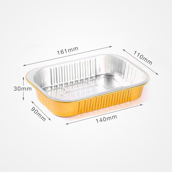 JY-GR161 Gold foil box, takeout box,disposable rectangular barbecue aluminum foil container