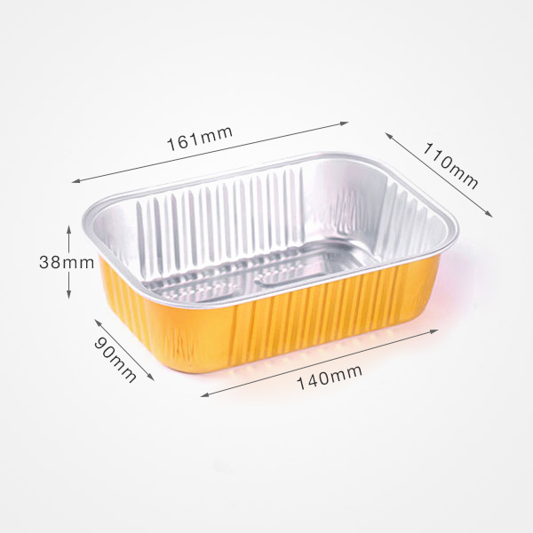 JY-GR161-475 Gold foil box, takeout box,disposable rectangular barbecue aluminum foil container