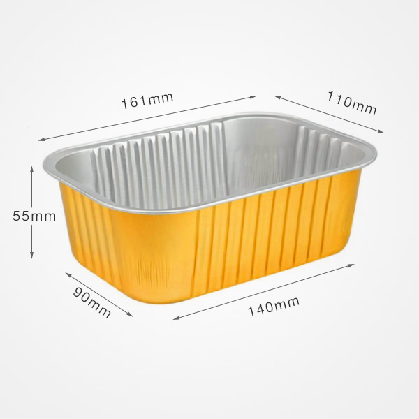 JY-GR161-680 Gold foil box, takeout box,disposable rectangular barbecue aluminum foil container