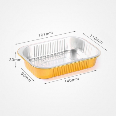 JY-GR161 Gold foil box, takeout box,disposable rectangular barbecue aluminum foil container