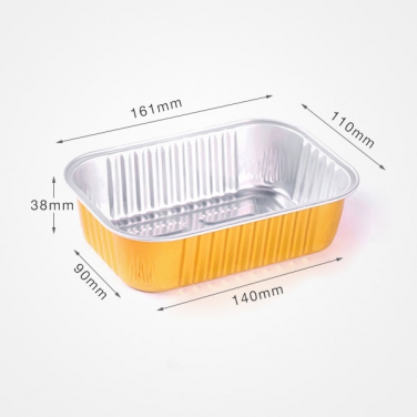 JY-GR161-475 Gold foil box, takeout box,disposable rectangular barbecue aluminum foil container