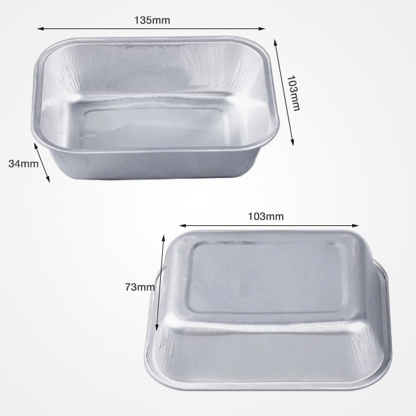 280ml JY-A135 Casserole Airline Disposable Foil Tray Aluminum Foil Food Containers With Lids