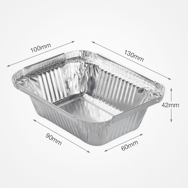 260ml JY-R130 Rectangle aluminum foil container Oblong dinner box  with lids 