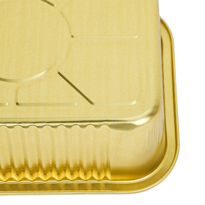 JY-GR161 Gold foil box, takeout box,disposable rectangular barbecue aluminum foil container(图4)