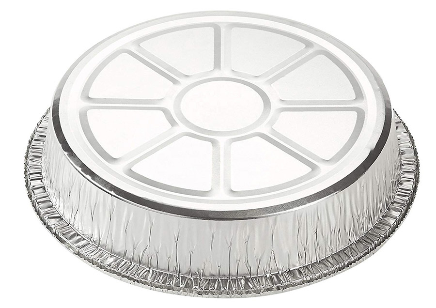 6 inch round disposable aluminum Foil container, round shape Pizza Foil baking pan with lids(图1)