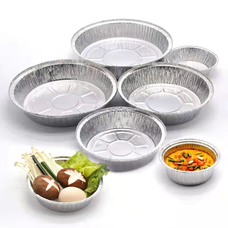 JY-6 inch round disposable aluminum Foil container, round shape Pizza Foil baking pan with lids(图3)